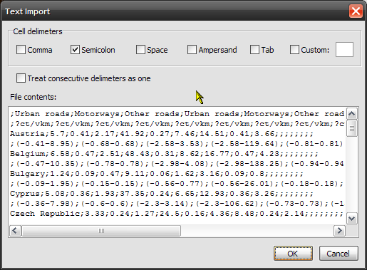 Import dialog of LaTable.