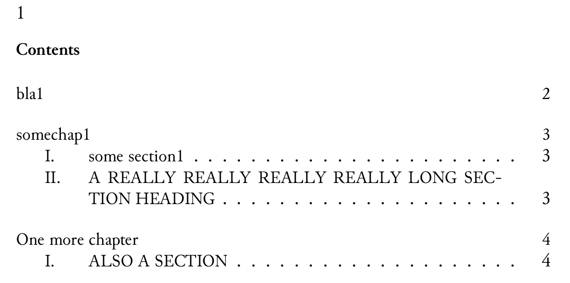 the table of contents