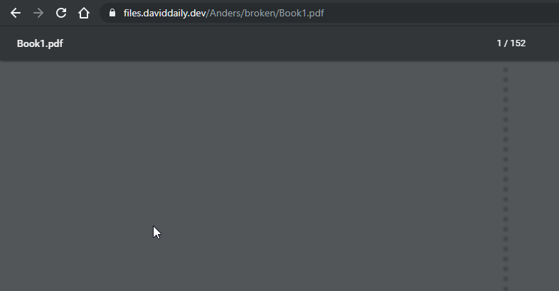 Screenshot of the resulting broken PDF