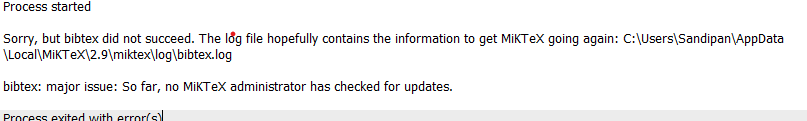 This is the error message associated with the bib file .