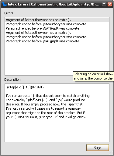 Lyx error