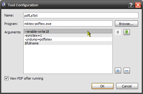 The configuration for shell escape in TeXworks on Wind0ws.