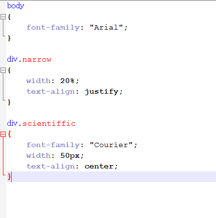 The source code (CSS) of the outputting HTML page.