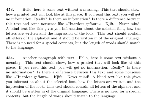 Numbered paragraphs