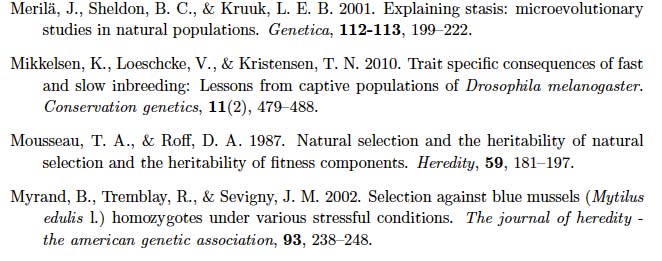 References list