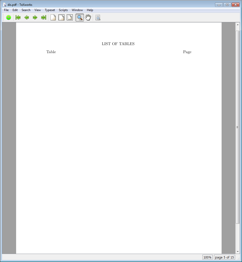 This is how list of table looks like in the template