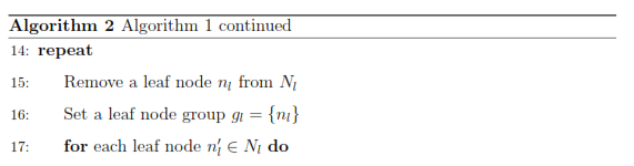 caption for splitted the algorithm