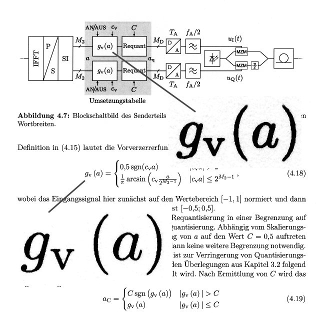 Scanned PDF printout showing the difference between Latex and SVG