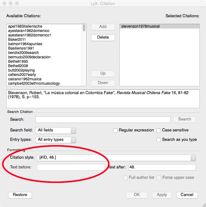 Insert Citation popup in lyx editor