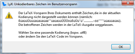 Error message when using XeTeX