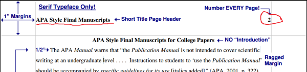 Page numbering and header at apa style